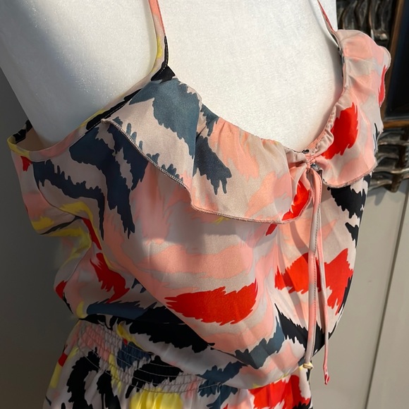 Parker Multicolor Pullover Razorback Blouson Cocktail Mini Dress - Size Med - Picture 3 of 13